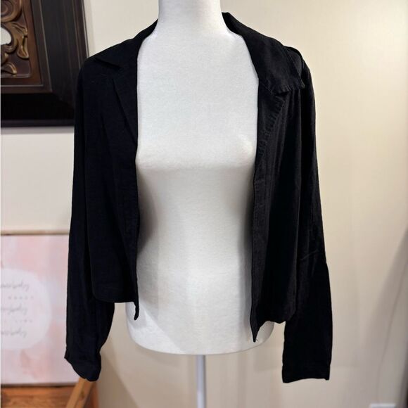 NWT. Philosophy black linen blend lightweight jacket. Size medium. - Picture 1 of 5